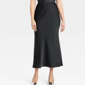 a new day Black Midi Skirt